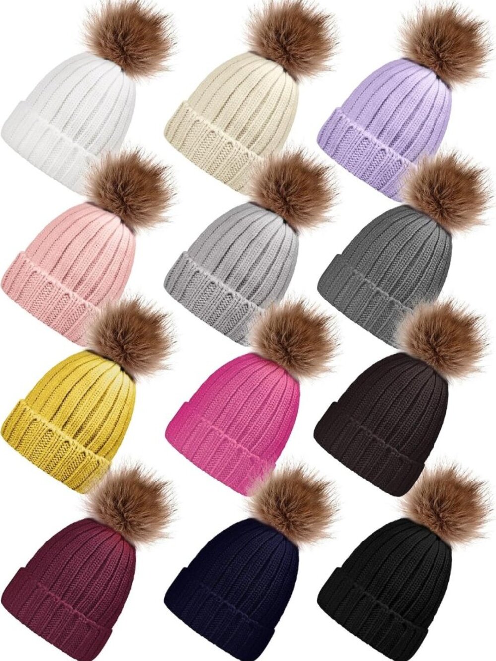 Cozy Winter Beanie with Pom Pom | Soft Knitted Ski Hat for Cold Weather Ladies